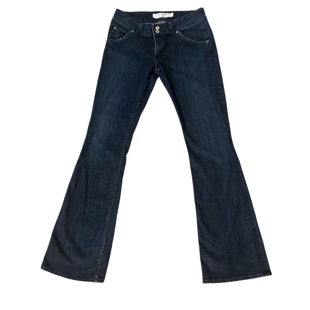 HUDSON Y2K Dark Blue Wash Low Rise Flare Bootcut Denim Jeans Women’s Size 30